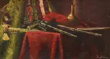 Branko Šenoa, Still Life with Weapons, 1899., oil on canvas glued on cardboard