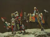France Mihelič, Kurent's Walk, cca. 1975., oil on canvas