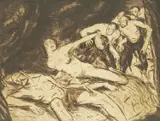 Marijan Trepše, Samson and Delilah, 1919.-1920., watercolor on paper