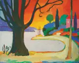 Vilim Svečnjak, Red Harbor, 1949., oil on canvas