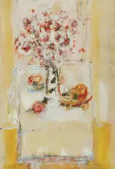 Vase with Flowers by Antun Motika, cca. 1980., gouache and watercolor on paper, sold Mar 2025