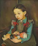 Bruno Bulić, Portrait of a Girl with a Doll, 1945., oil on canvas