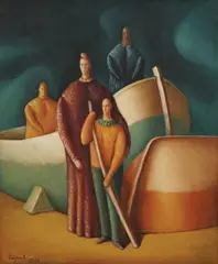 Željko Lapuh, On the Shore, 1988./1989., oil on canvas