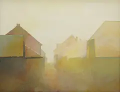 Josip Vaništa, View on the City Rooftops, oil on canvas