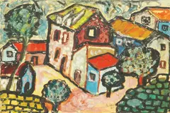 Antun Masle, Colorful Town, 1960., gouache and watercolor on paper