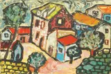Antun Masle, Colorful Town, 1960., gouache and watercolor on paper