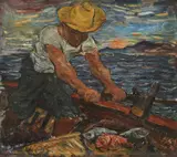 Milan Tolić, Fisherman, 1935., oil on canvas