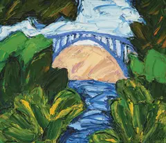View of the Bridge by Đuro Seder, 2001., oil on canvas, offered Mar 2025