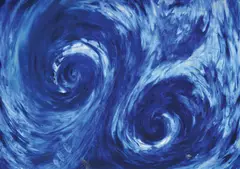 Boris Demur, Two Blue Spirals, 1997., acrylic on paper