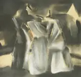Jure Labaš, Tangled Figures, ink and pastel on paper