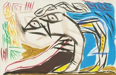 Dalibor Jelavić, Blue Type, 1985., tempera and ink on paper