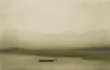 Božidar Kopić, Boat on the River, pastel on paper