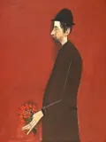 Sorin Ilfoveanu, Vânzătorul de flori, 1985, tempera pe hârtie