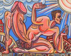 Bamby Tony, Untitled (Cel mai băiat), acrilic și marker pe plexiglass