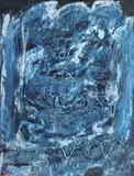 Horia Damian, Composition bleue, 1964, ulei și rășină pe pânză