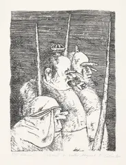Golemul by Ștefan Câlția, 1987, litografie, sold Feb 2025