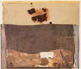 Corneliu Petrescu, Tauk, 1991, ulei, acrilic, colaj și foiță de aur pe carton