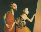 Georges Mazilu, À la fenêtre, acrilic pe pânză