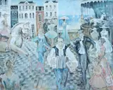 Carnaval la Veneția by Nicolae (Nicolai) Georgescu, ulei pe pânză, offered Feb 2025