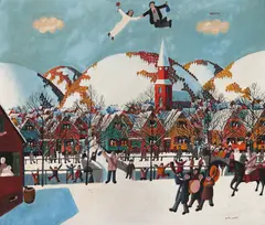 Nunta by Petru Vintilă, ulei pe pânză, sold Feb 2025