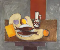 Aurel Nedel, Natură statică cu pești, 1964, ulei pe pânză