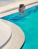 Carmen Belean, Pool corner, 2024, ulei pe pânză