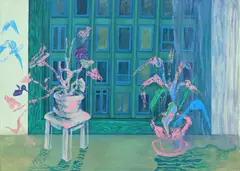 Window View by Olivia Ioan, 2024, acrilic pe pânză, offered Feb 2025
