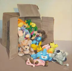 Dorel Topan, Toys Box, 2012, acrilic pe pânză