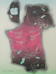 Aurel Bulacu, Portret, acuarelă și creion pe serigrafie