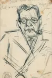 Theodor Pallady, Colecționarul Lazăr Munteanu, cărbune pe hârtie