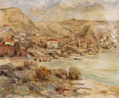Constantin C. (Ali-Baba) Constantinescu, Dealuri la Balcic, ulei pe pânză lipită pe carton