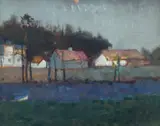 Pe malul apei by Ion Popescu Negreni, ulei pe carton, sold Feb 2025