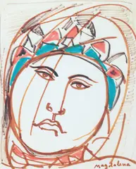 Magdalena Rădulescu, Autoportret, cariocă pe hărtie