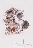 Cai suprarealiști by Salvador Dalí, cromolitografie, sold Jan 2025