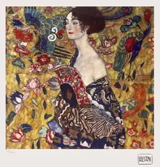 Gustav Klimt, Femeie cu evantai, cromolitografie