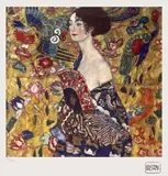 Gustav Klimt, Femeie cu evantai, cromolitografie