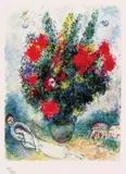 Marc Chagall, Buchetul de flori, cromolitografie