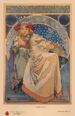 Prințesa Evacinta by Alphonse Mucha, cromolitografie, sold Jan 2025