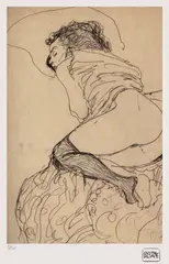 Studiu by Gustav Klimt, cromolitografie, sold Jan 2025