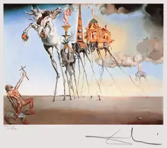 Ispitirea Sfântului Anton by Salvador Dalí, cromolitografie, sold Jan 2025