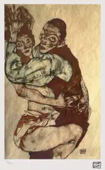 Cuplu by Egon Schiele, cromolitografie, sold Jan 2025