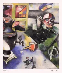 Soldatul by Marc Chagall, cromolitografie, sold Jan 2025