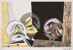 Măști by Max Ernst, cromolitografie, sold Jan 2025
