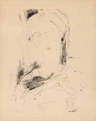 Amedeo Modigliani, Portret de nobilă, litografie
