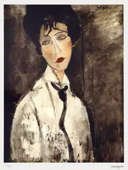 Amedeo Modigliani, Portret de femeie cu cravată neagră, cromolitografie