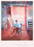 Autoportret în studio by Salvador Dalí, cromolitografie, sold Jan 2025