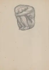 Sabin Bălașa, Fata de piatră, anii '80, creion pe hârtie