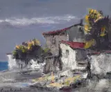 Eugen Raportoru, Case la Balcic, 2015, ulei pe pânză