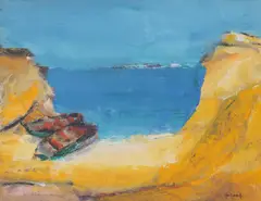 Mahoane la mal by Ion Pacea, anii '80, ulei pe carton, sold Jan 2025