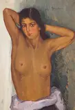 Apostol Mănciulescu, Nud în atelier, ulei pe carton
